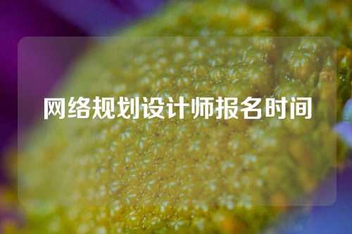 网络规划设计师报名时间