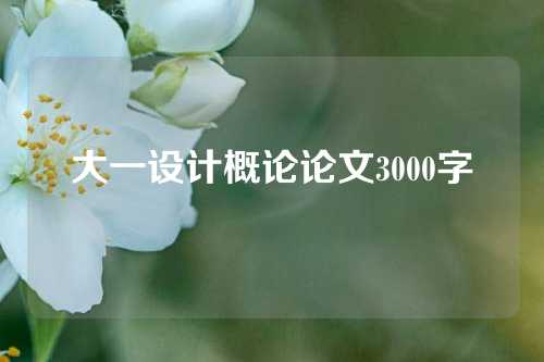 大一设计概论论文3000字