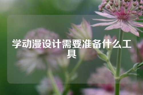 学动漫设计需要准备什么工具