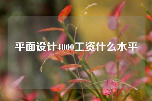 平面设计4000工资什么水平