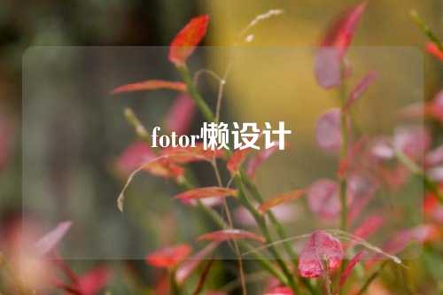 fotor懒设计