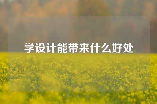 学设计能带来什么好处