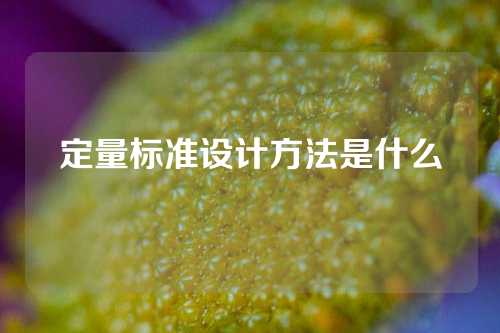 定量标准设计方法是什么