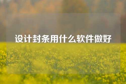 设计封条用什么软件做好