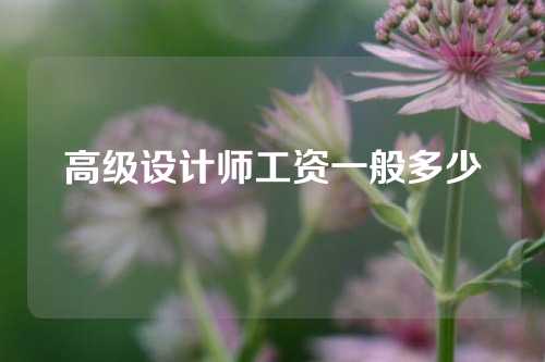 高级设计师工资一般多少