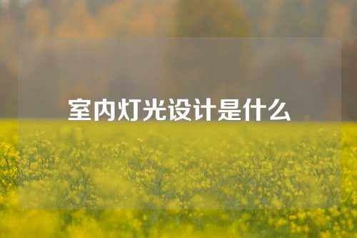 室内灯光设计是什么