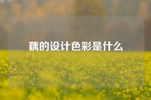 藕的设计色彩是什么