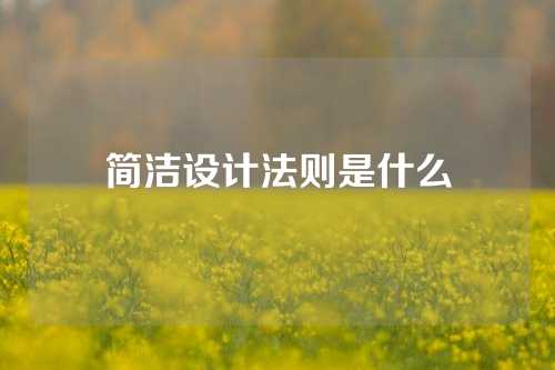 简洁设计法则是什么