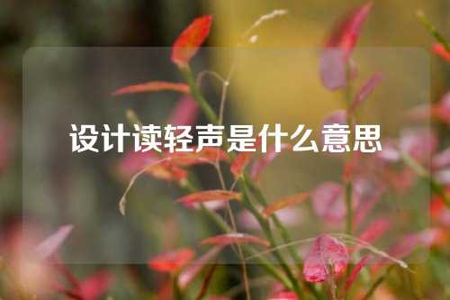 设计读轻声是什么意思