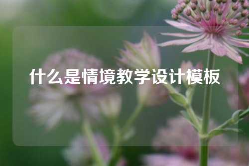 什么是情境教学设计模板