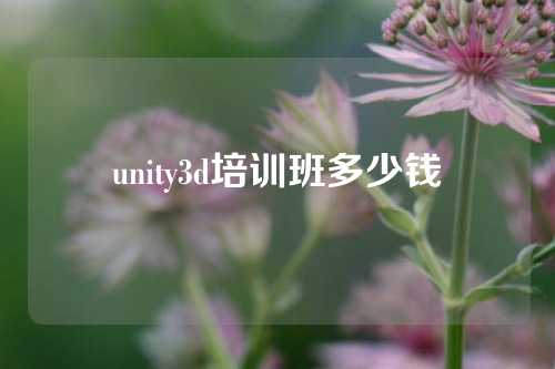 unity3d培训班多少钱