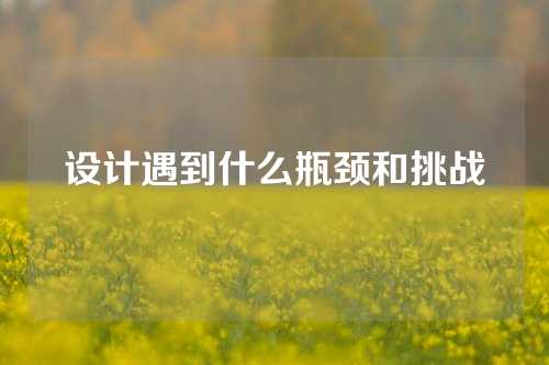 设计遇到什么瓶颈和挑战