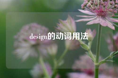 design的动词用法