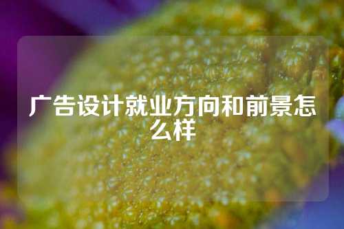 广告设计就业方向和前景怎么样